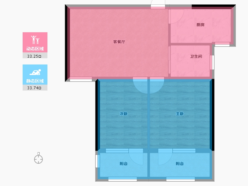 山东省-烟台市-香逸中央-59.73-户型库-动静分区