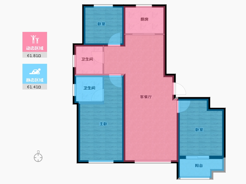 山东省-潍坊市-中冶潍坊公馆-111.21-户型库-动静分区