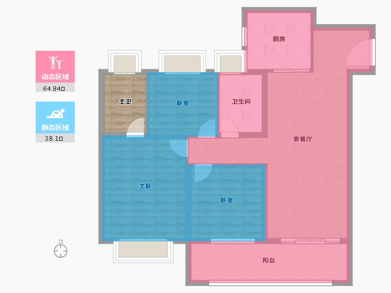 江苏省-南通市-城投金地阅峯汇-97.60-户型库-动静分区