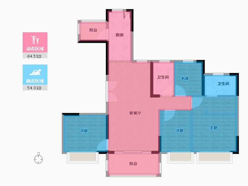 浙江省-绍兴市-恒大未来城-106.41-户型库-动静分区