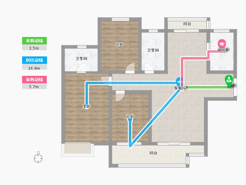 陕西省-西安市-御锦城澜轩-102.39-户型库-动静线