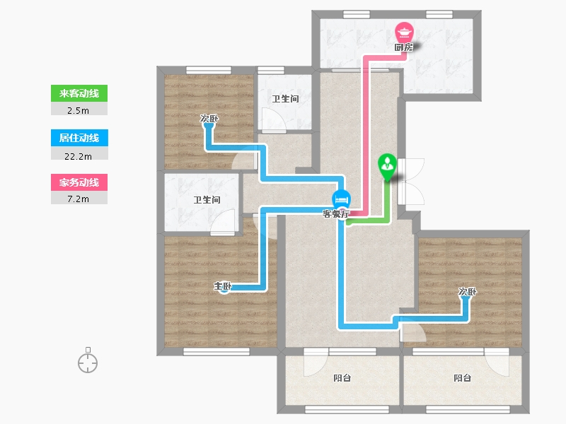 山东省-青岛市-天泰公园壹号-100.23-户型库-动静线