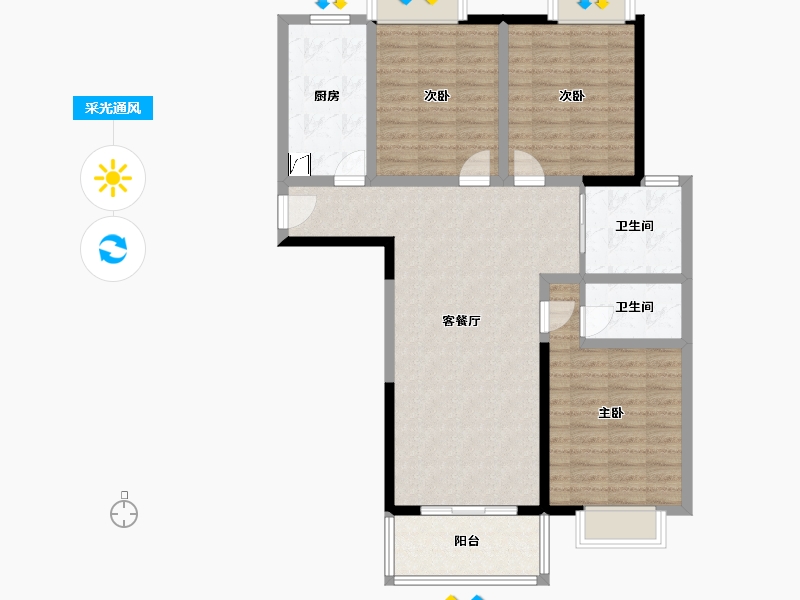 江苏省-镇江市-领东天地-100.00-户型库-采光通风