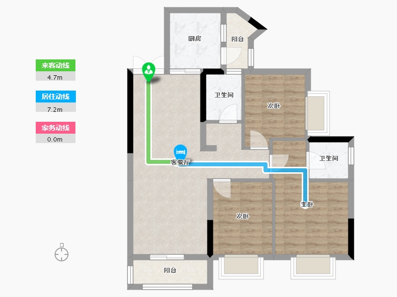 四川省-成都市-东韵花园-80.00-户型库-动静线