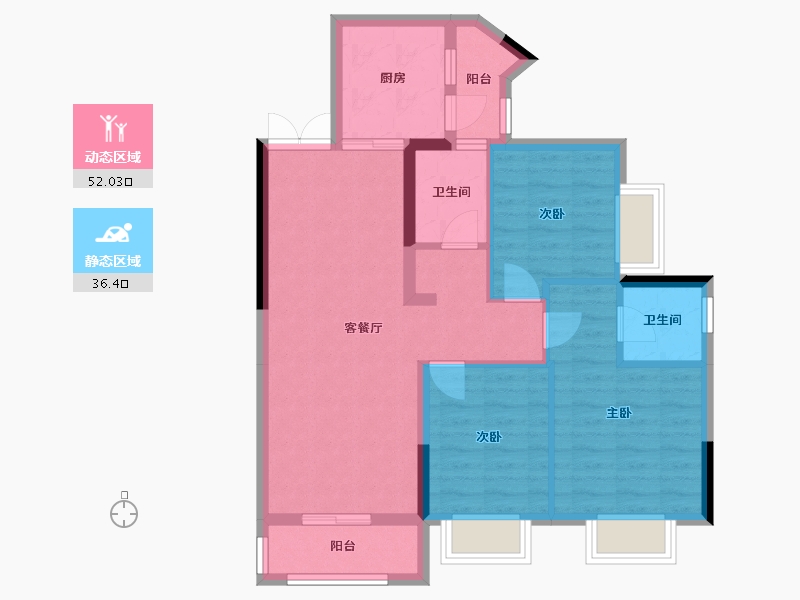 四川省-成都市-东韵花园-80.00-户型库-动静分区