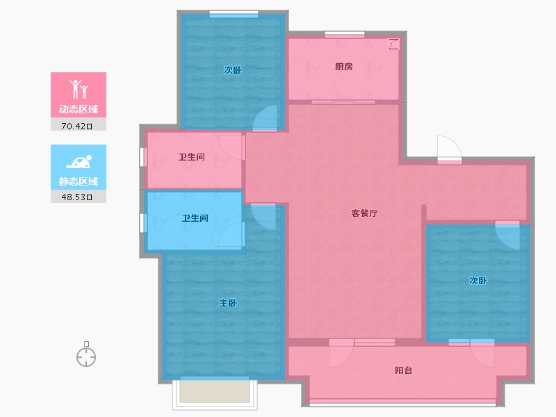 山东省-青岛市-海信九贤府-106.89-户型库-动静分区