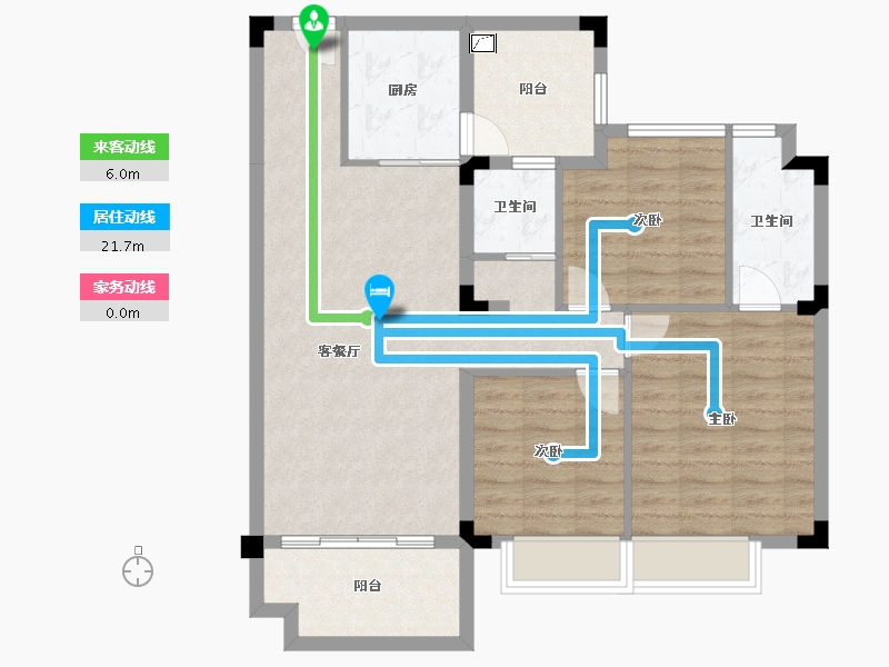 湖南省-长沙市-碧桂园滨江府-89.48-户型库-动静线