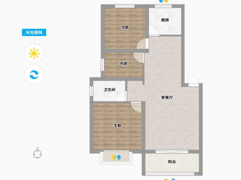 山东省-青岛市-梦想望城-74.77-户型库-采光通风