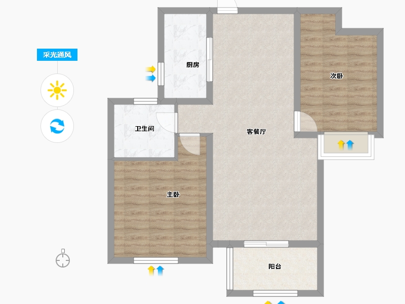 河北省-石家庄市-尚宾城-76.58-户型库-采光通风