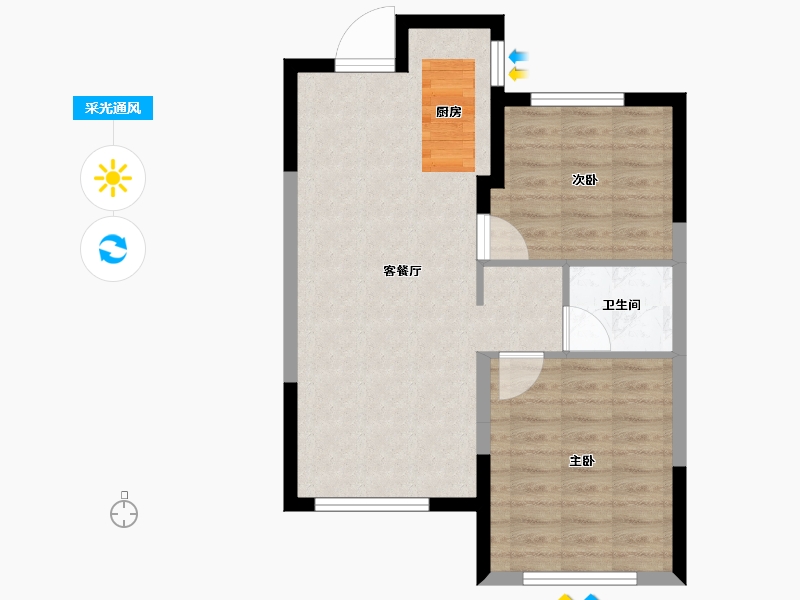 黑龙江省-哈尔滨市-万科中俄国际城-60.00-户型库-采光通风