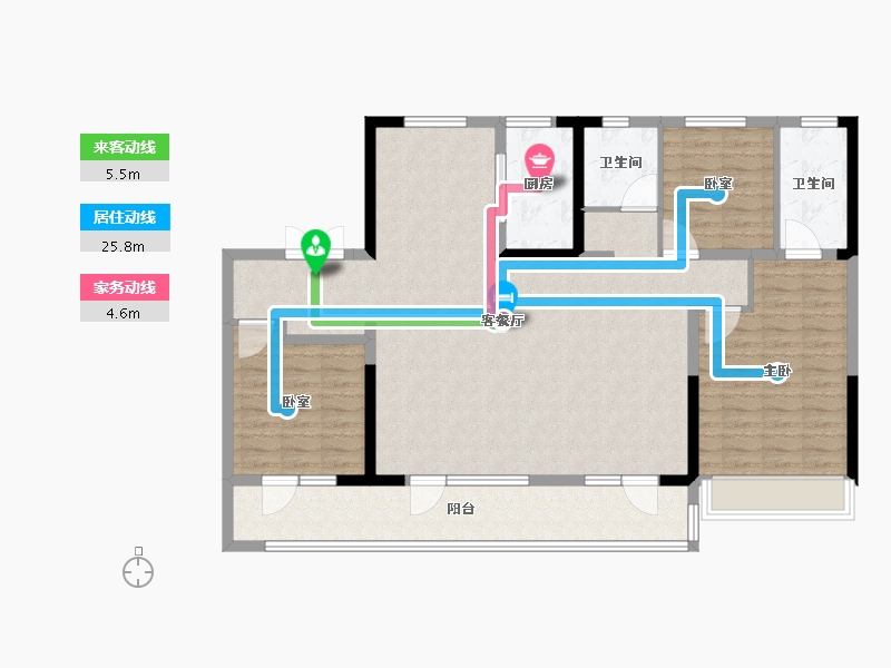 山东省-临沂市-一方中梁和府-125.60-户型库-动静线