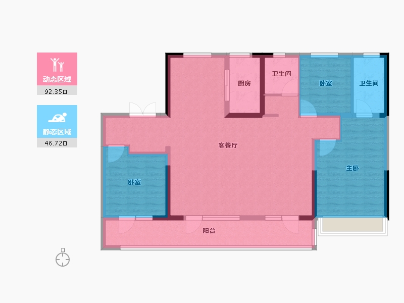 山东省-临沂市-一方中梁和府-125.60-户型库-动静分区