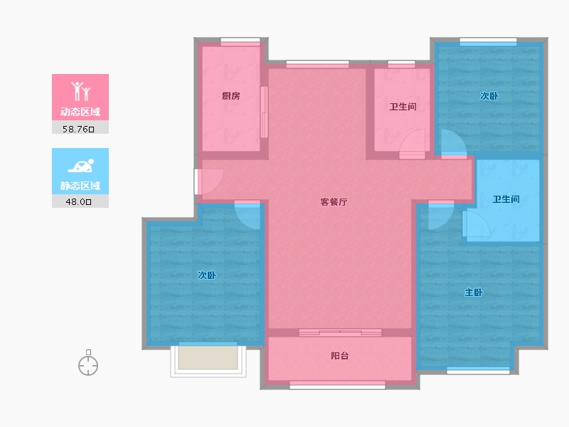 山东省-青岛市-梦想望城-95.06-户型库-动静分区