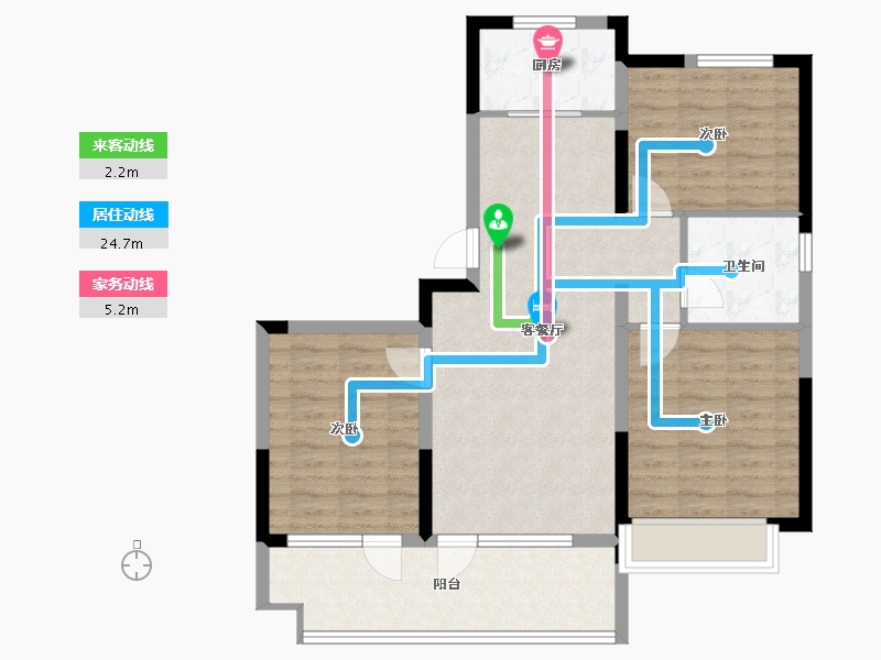 山东省-青岛市-天泰公园壹号-85.05-户型库-动静线