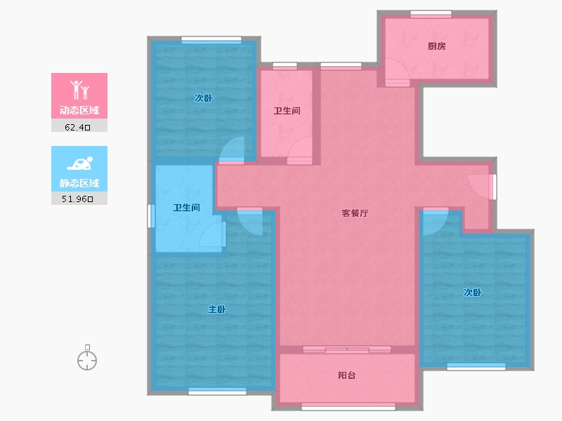 山东省-青岛市-梦想望城-101.90-户型库-动静分区