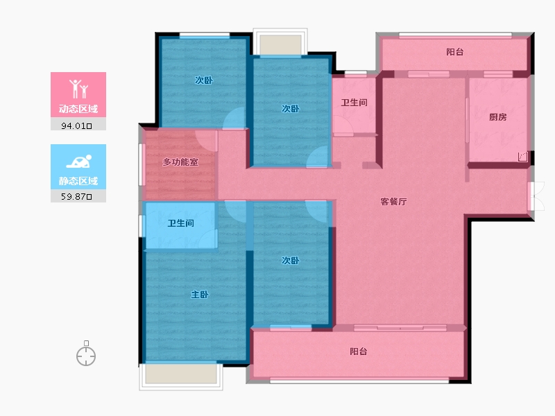 湖南省-长沙市-长房·云尚公馆-138.34-户型库-动静分区