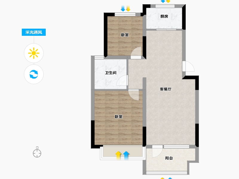 山东省-青岛市-天泰公园壹号-67.77-户型库-采光通风