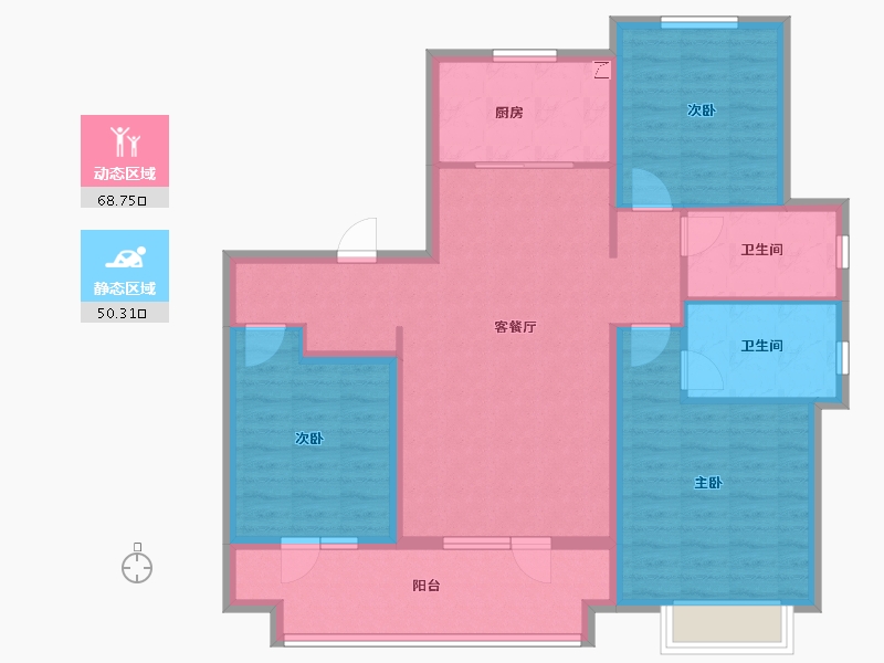 山东省-青岛市-海信九贤府-106.90-户型库-动静分区