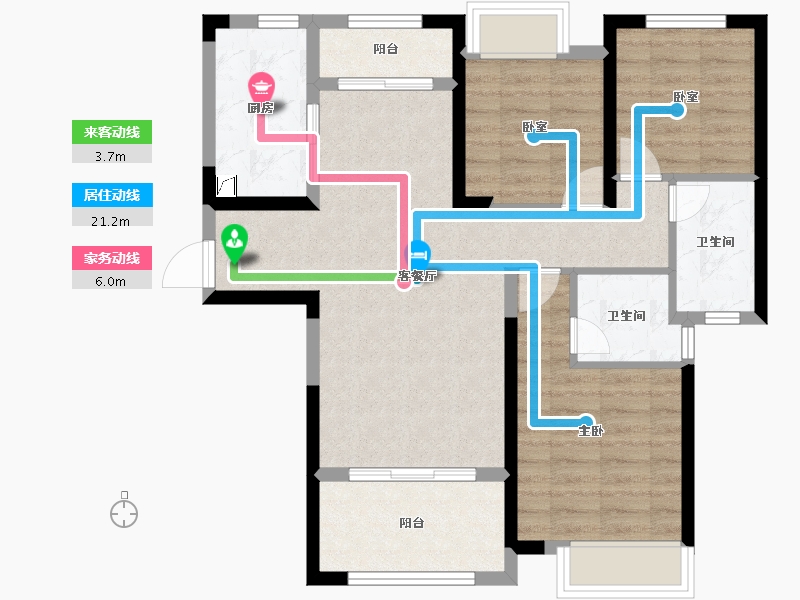 湖南省-长沙市-长房·云尚公馆-81.27-户型库-动静线