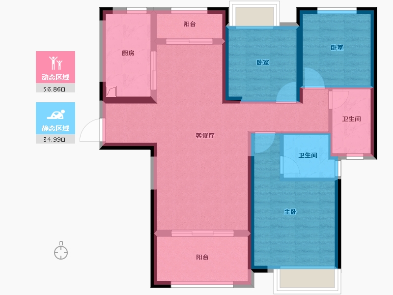 湖南省-长沙市-长房·云尚公馆-81.27-户型库-动静分区