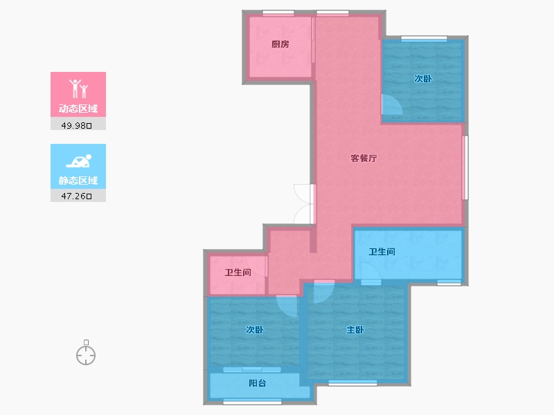 山东省-青岛市-天泰公园壹号-87.04-户型库-动静分区