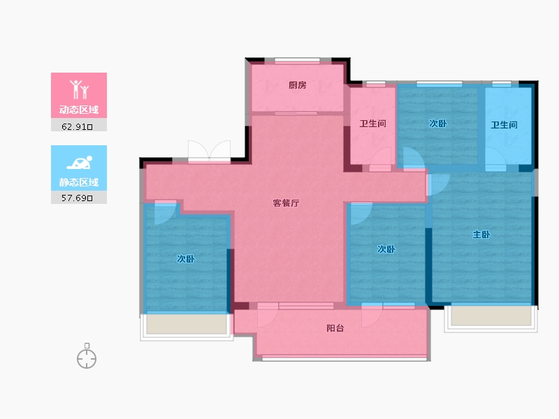 山东省-青岛市-莱西天泰城-107.44-户型库-动静分区