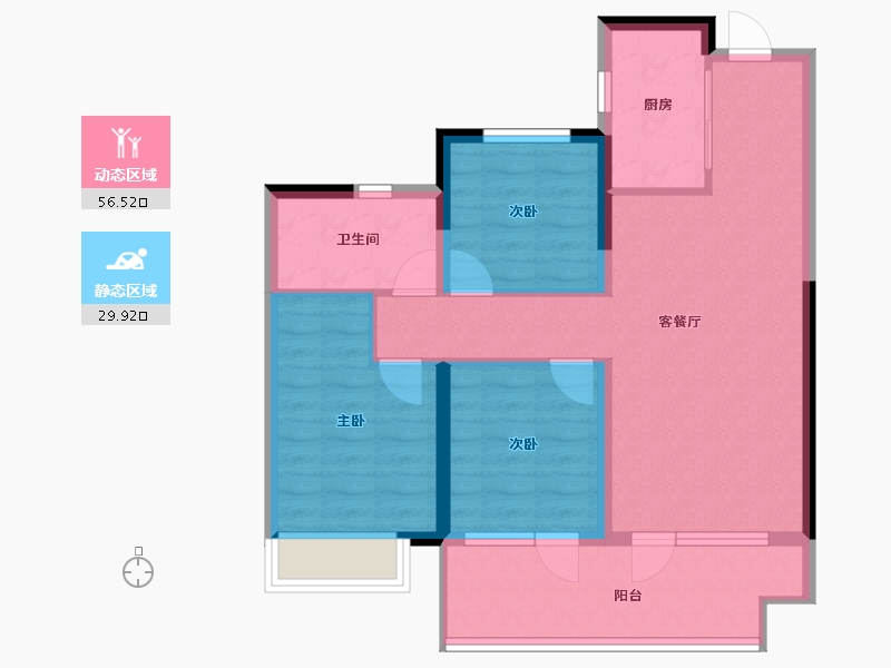 山东省-青岛市-莱西天泰城-76.96-户型库-动静分区