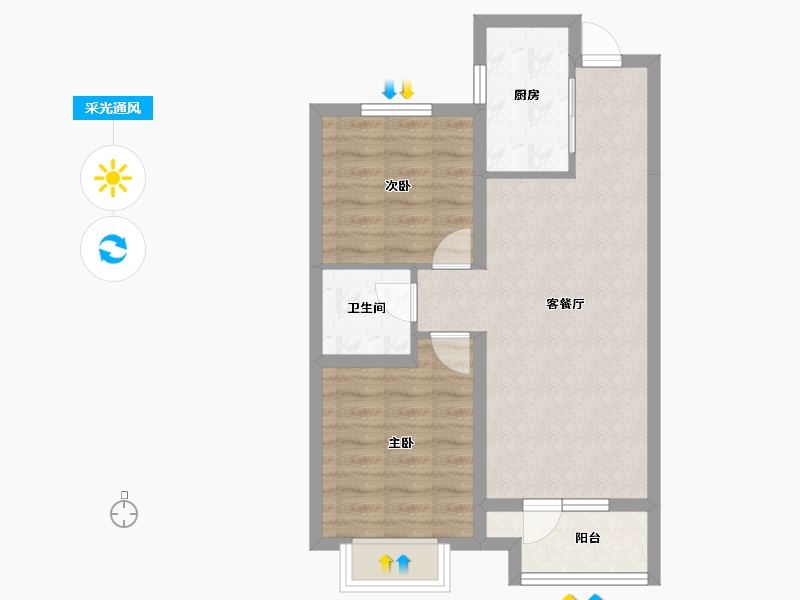 河北省-石家庄市-高远森霖城-58.90-户型库-采光通风