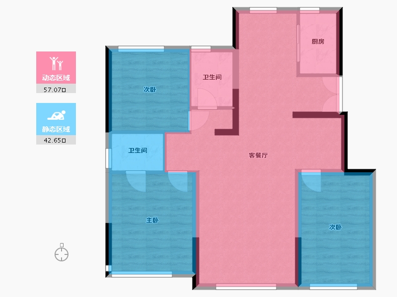 黑龙江省-佳木斯市-华强时光里-100.00-户型库-动静分区