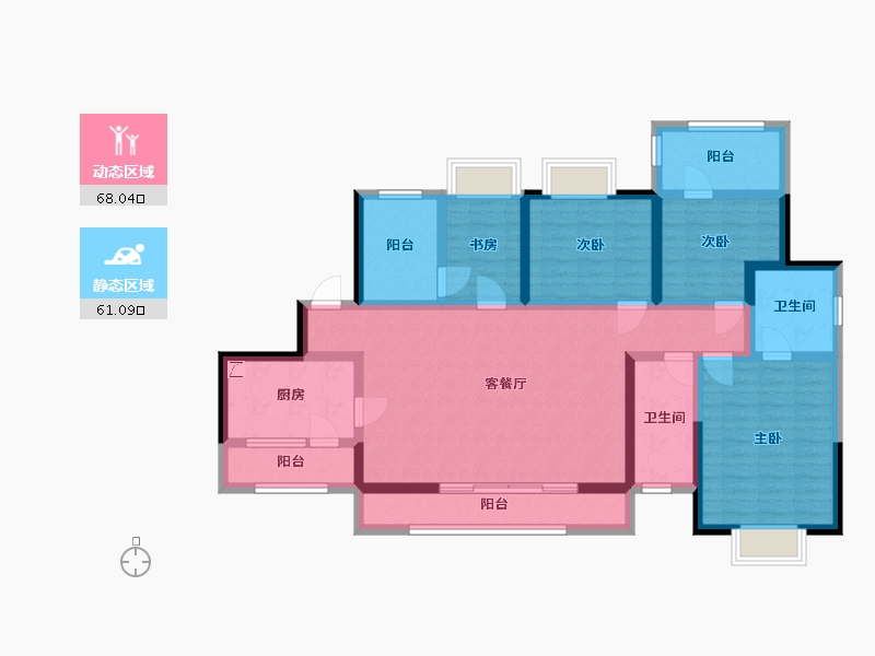 四川省-成都市-华侨城·融创春风十里-114.54-户型库-动静分区