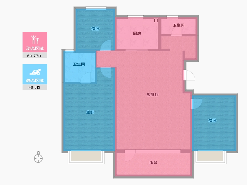 山东省-青岛市-海信九贤府-107.27-户型库-动静分区