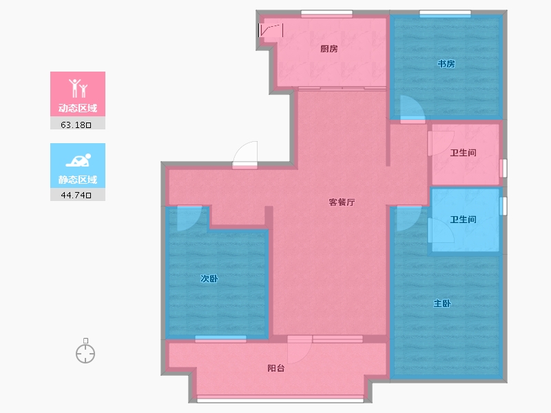 山东省-青岛市-海信城-95.50-户型库-动静分区