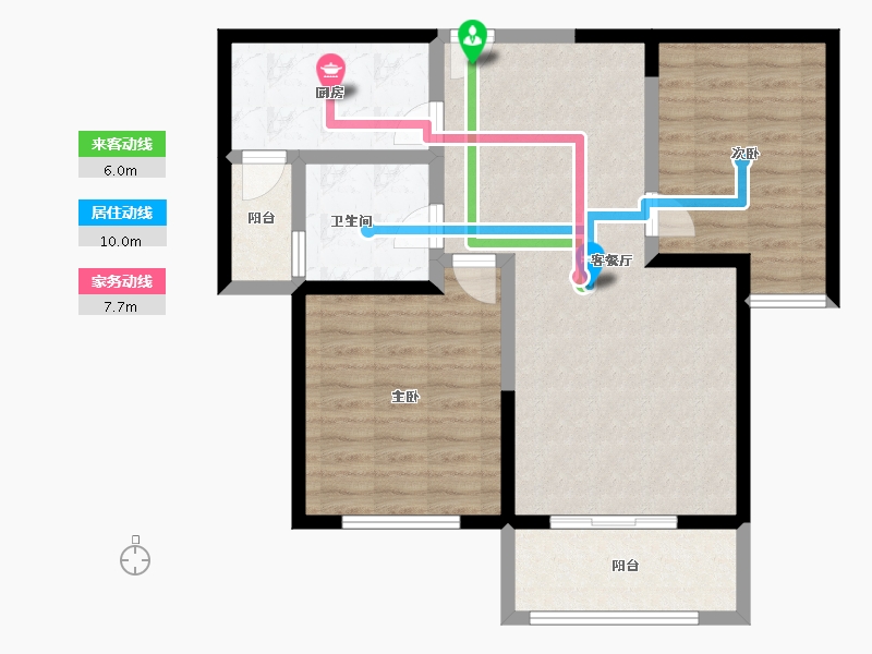 陕西省-西安市-华安紫竹苑-81.54-户型库-动静线