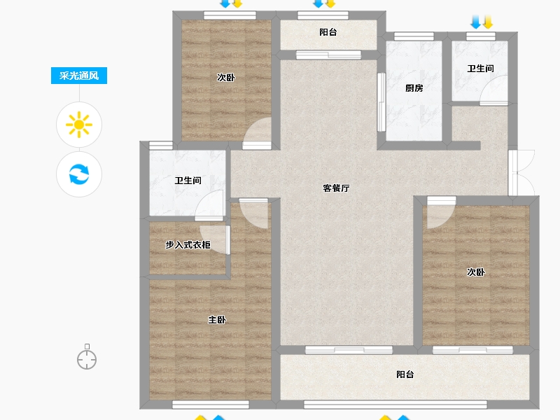 河北省-石家庄市-高远森霖城-93.94-户型库-采光通风