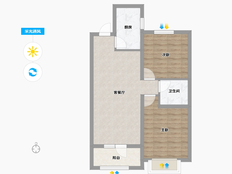 河北省-石家庄市-高远森霖城-57.53-户型库-采光通风