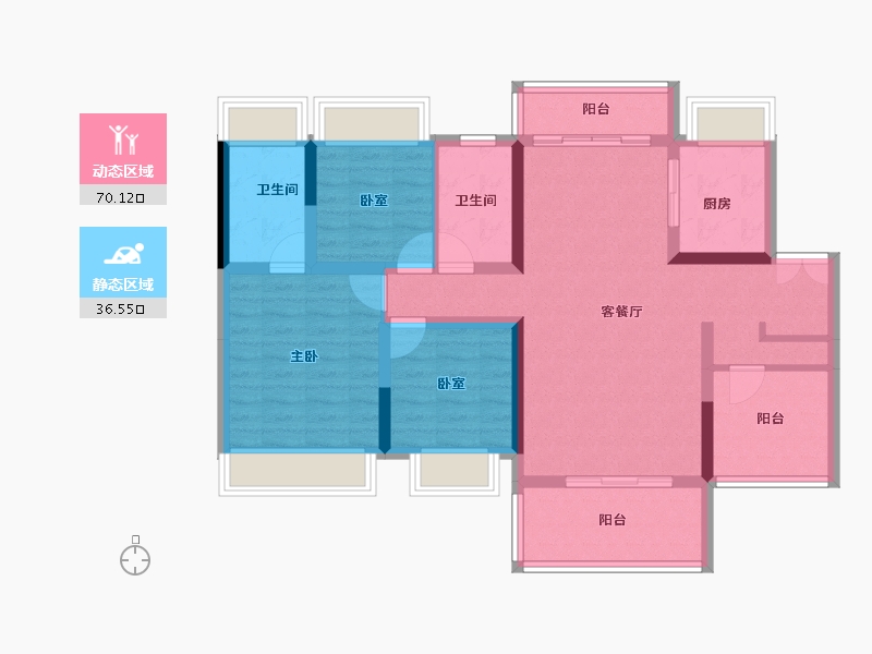 广东省-中山市-时光樾-94.30-户型库-动静分区