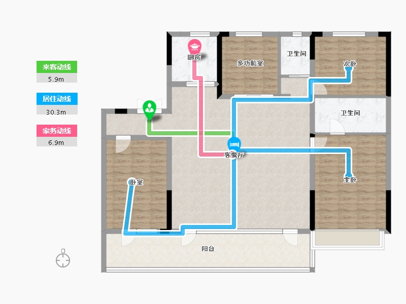 山东省-临沂市-碧桂园云顶-144.00-户型库-动静线