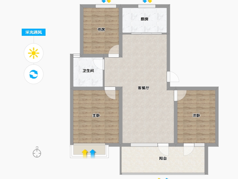 山东省-青岛市-天泰公园壹号-89.25-户型库-采光通风