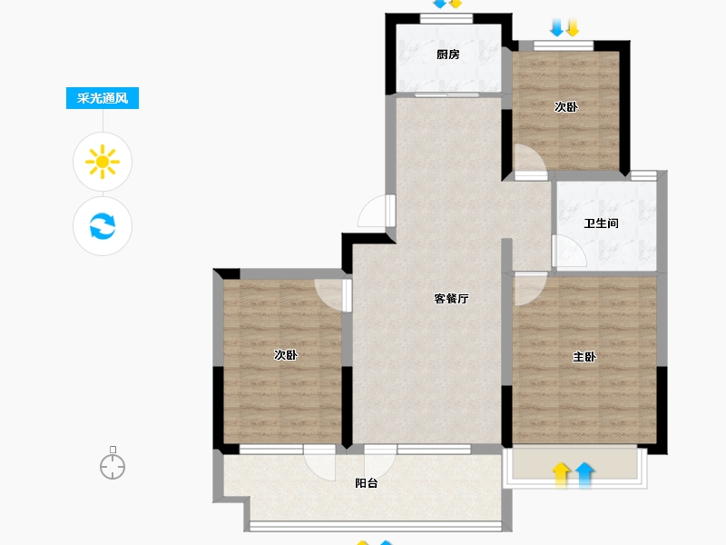 山东省-青岛市-天泰公园壹号-83.15-户型库-采光通风