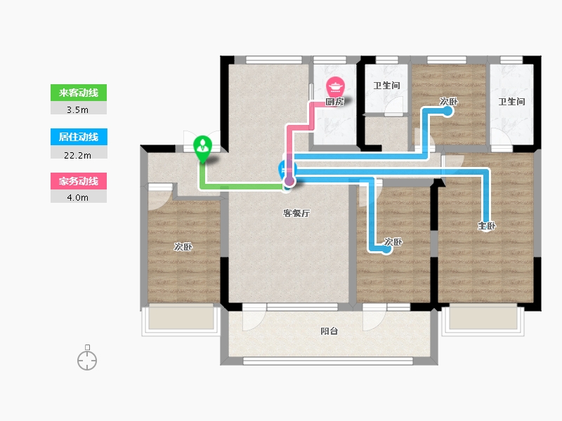 山东省-临沂市-山水龙城-95.91-户型库-动静线