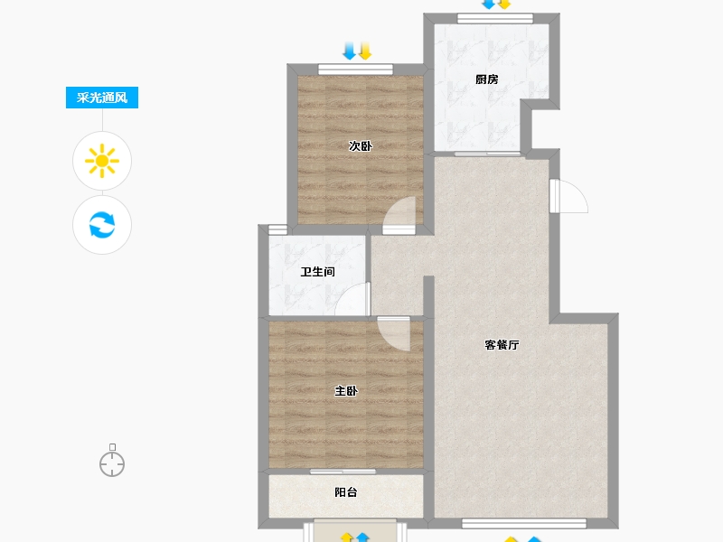 山东省-青岛市-霖源华府-72.58-户型库-采光通风