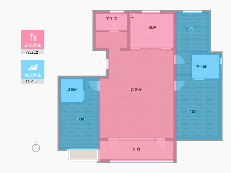 山东省-青岛市-海信城-113.57-户型库-动静分区