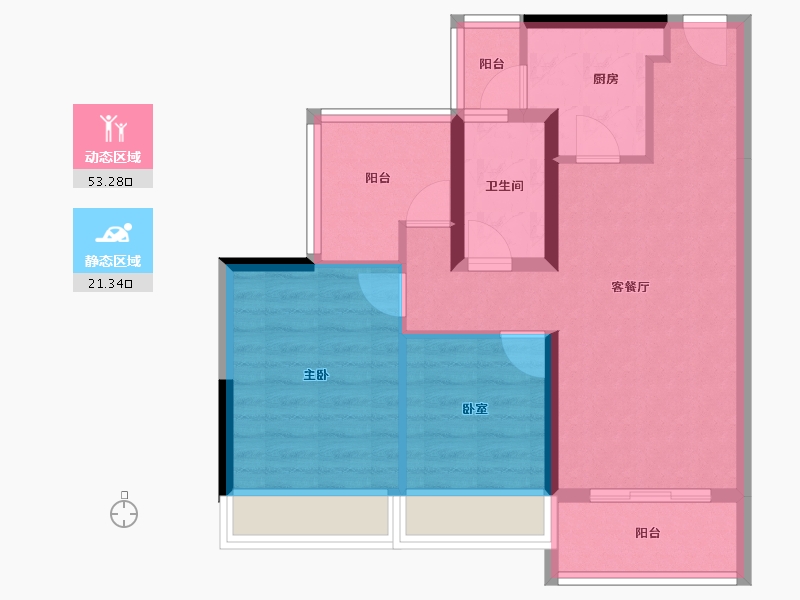 广东省-中山市-时光樾-66.03-户型库-动静分区