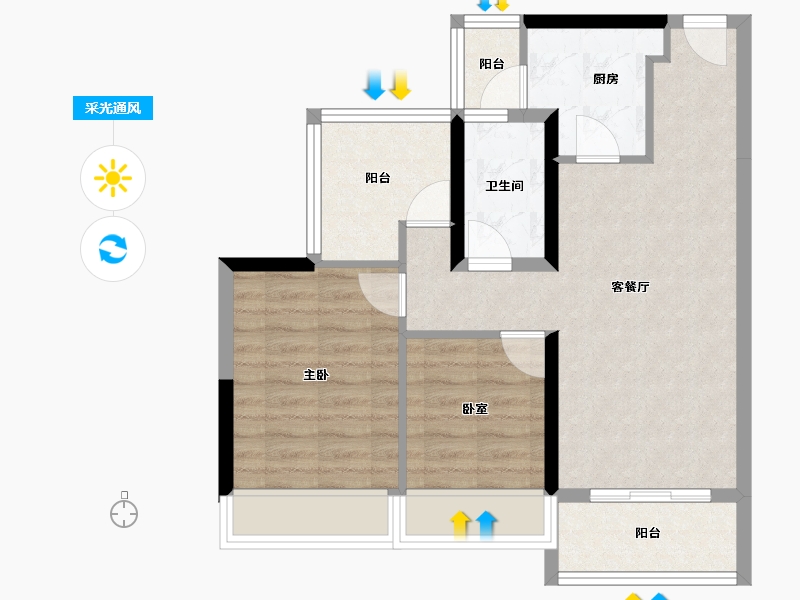 广东省-中山市-时光樾-66.03-户型库-采光通风