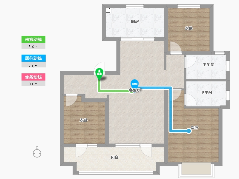 山东省-青岛市-海信公园里-95.84-户型库-动静线