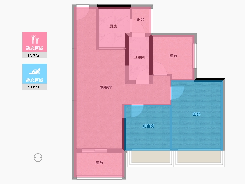 广东省-中山市-时光樾-61.16-户型库-动静分区