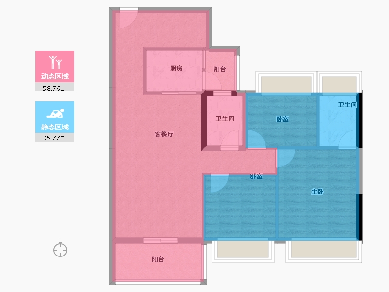 广东省-中山市-中澳春城-84.73-户型库-动静分区