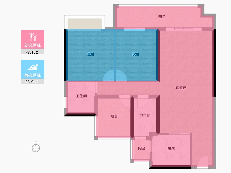 广东省-中山市-锦绣海湾城-85.80-户型库-动静分区