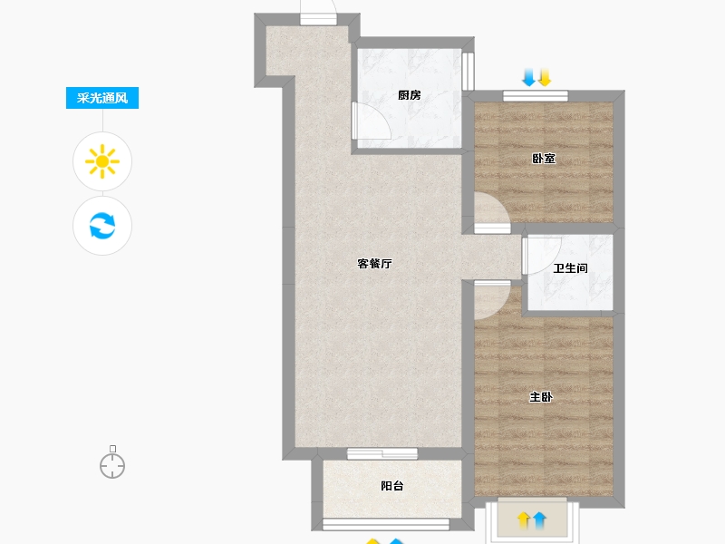 河北省-石家庄市-福美6号院-59.31-户型库-采光通风