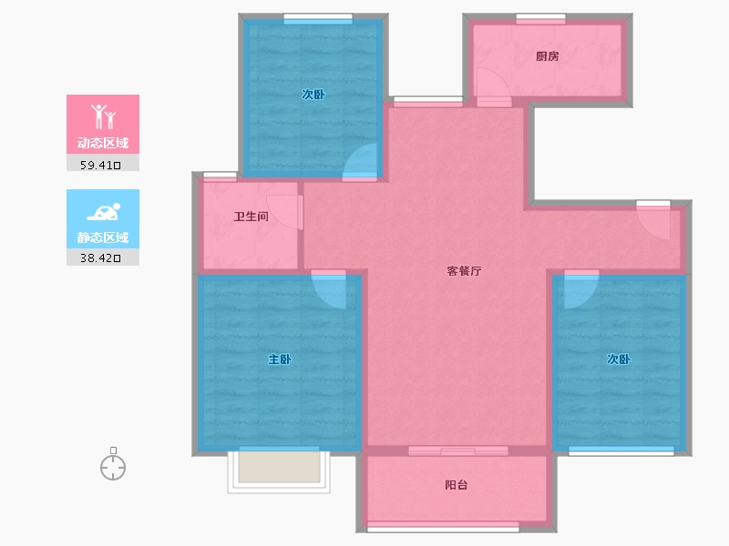 山东省-青岛市-梦想望城-87.05-户型库-动静分区